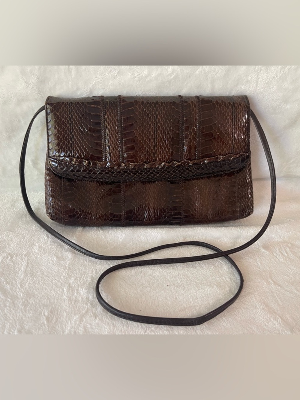 Vintage Amazing Aspects snake purse Brown convertible, clutch, or Crossbody